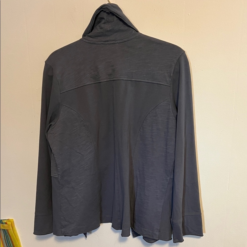 Habitat Slub knit peplum Charcoal Button-Up Jacket - Picture 5 of 5